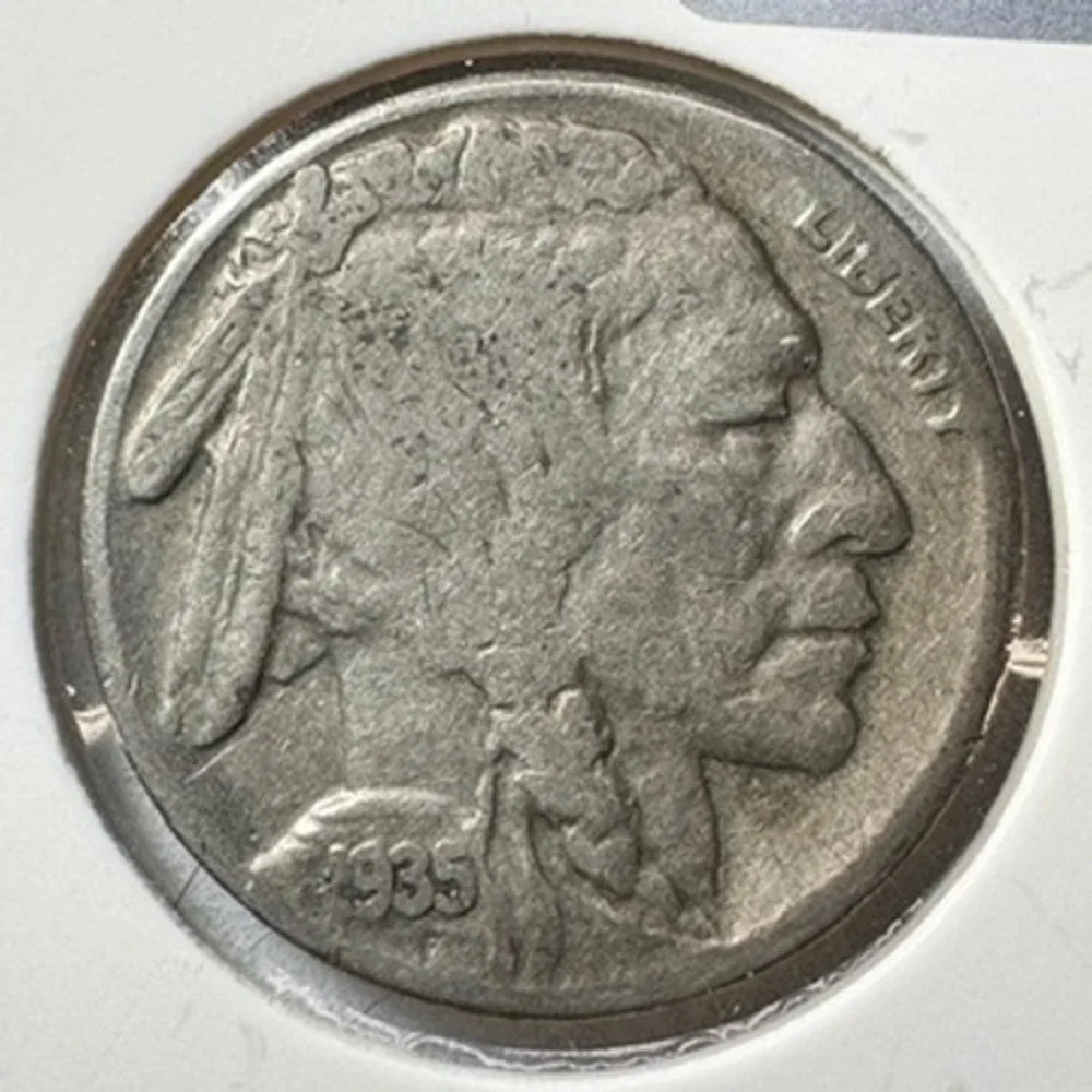 1935 S Buffalo Nickel Five Cents Coin Liberty Native American Indian Head